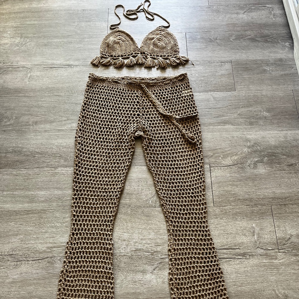 Two Piece crochet beach cover up